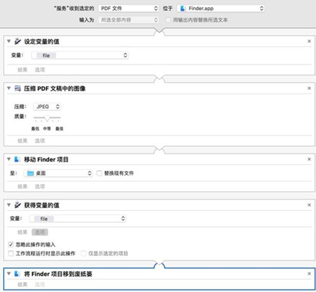 图：使用PDF：Automator批量压缩