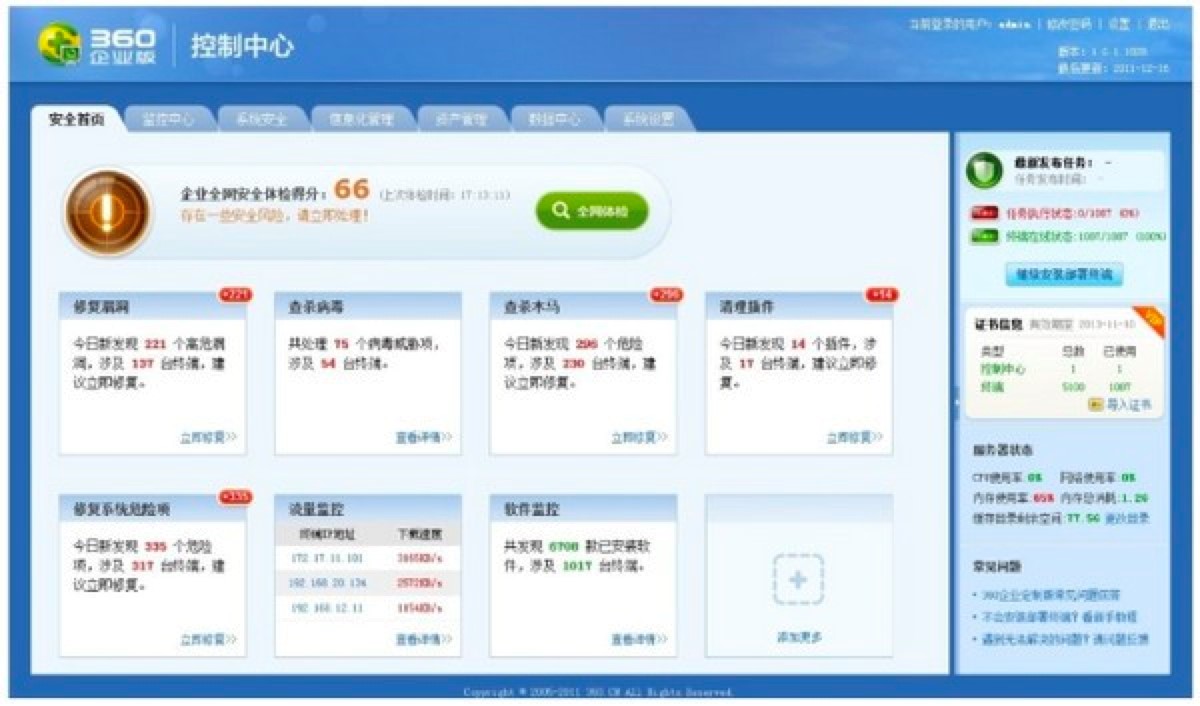 360企业版控制中心功能特色详细介绍