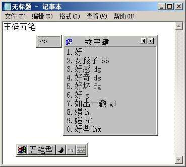 王码五笔输入法86版的基本介绍及具体打法说明