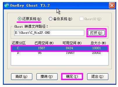 GHOST系统还原工具OneKey一键还原教程