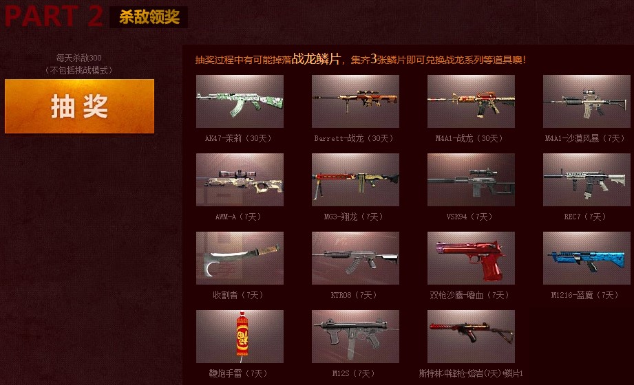cf极品武器大爆发活动抽奖器使用规则说明