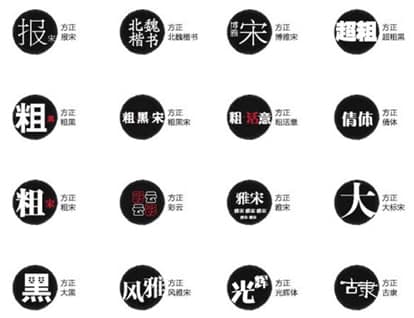 设计美工常用字体特色及文字说明