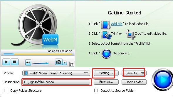 Bigasoft WebM Converter官方下载视频转换图文教学