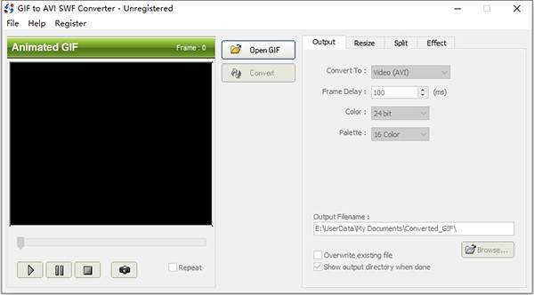GIF To AVI SWF Converter软件功能特点和使用教程