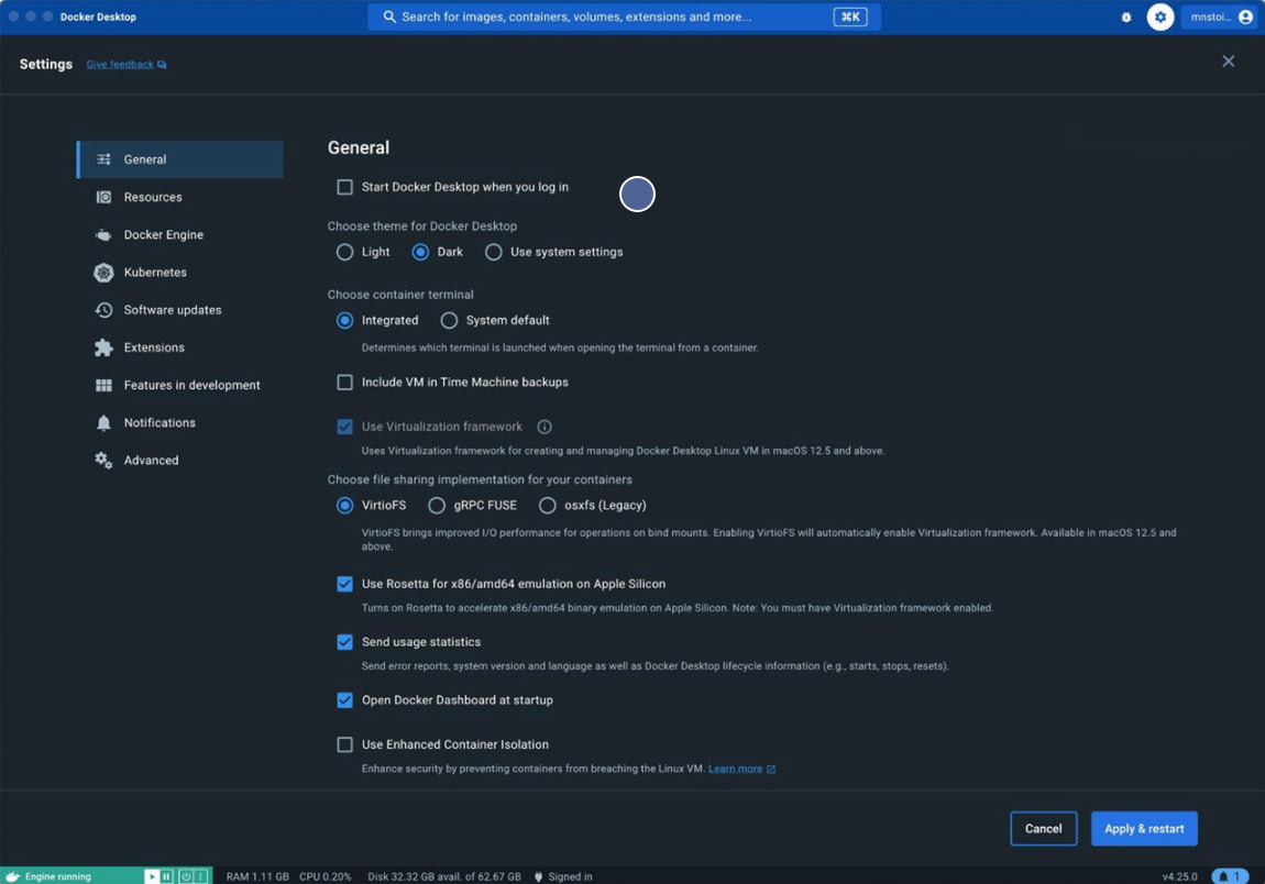 图：Docker桌面版4.25版发布 增强安装体验/优化兼容性/Rosetta抵达Linux